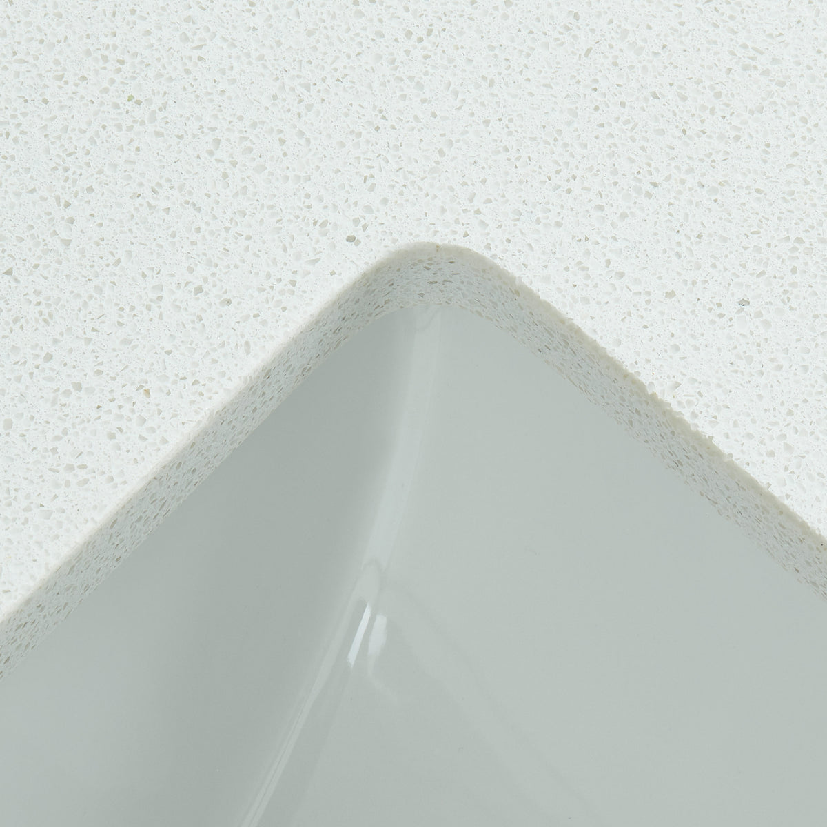 61" Snow White Engineered Marble Vanity Top with Sink