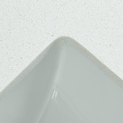 61" Snow White Engineered Marble Vanity Top with Sink