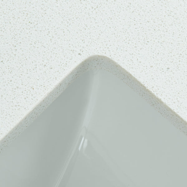 61" Snow White Engineered Marble Vanity Top with Sink