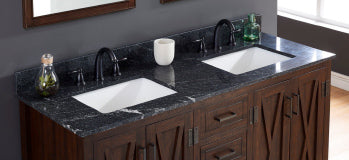 61" Thunder Black Granite Vanity Top with Sink
