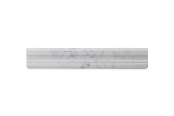 Carrara White 2-in x 12-in Polished Crown Molding Marble Trim(0.17-sq. ft/ Piece)