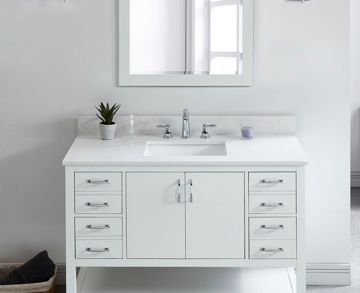 49" Carrara Quartz Vanity Top with Sink