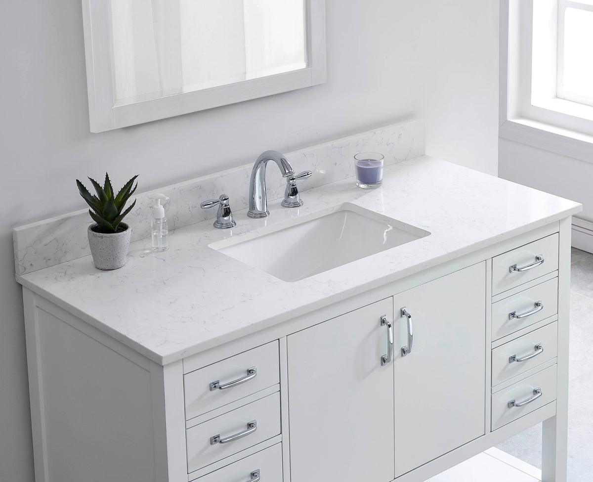 49" Carrara Quartz Vanity Top with Sink